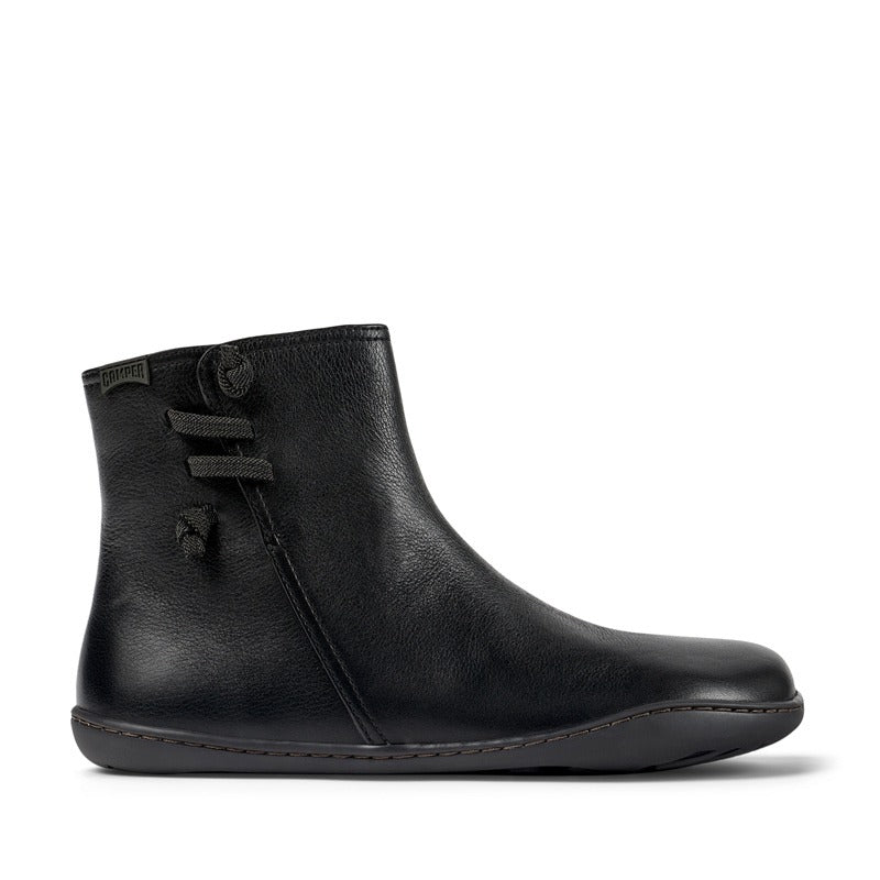 靴 CAMPER Peu Black Ankle Boots Camper Ladies Peu Ankle Boots All Black | Zero Drop Boots