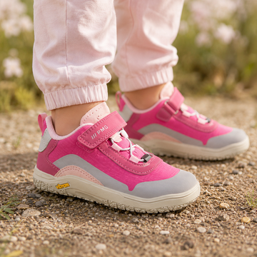 Girl Wearing Primigi Kids Waterproof Barefoot Shoes - Pink.