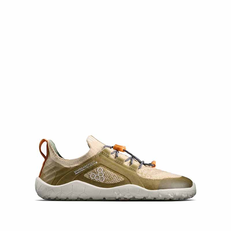 Vivobarefoot Kids Trainer Primus Trail Knit - Peyote, outer side view.