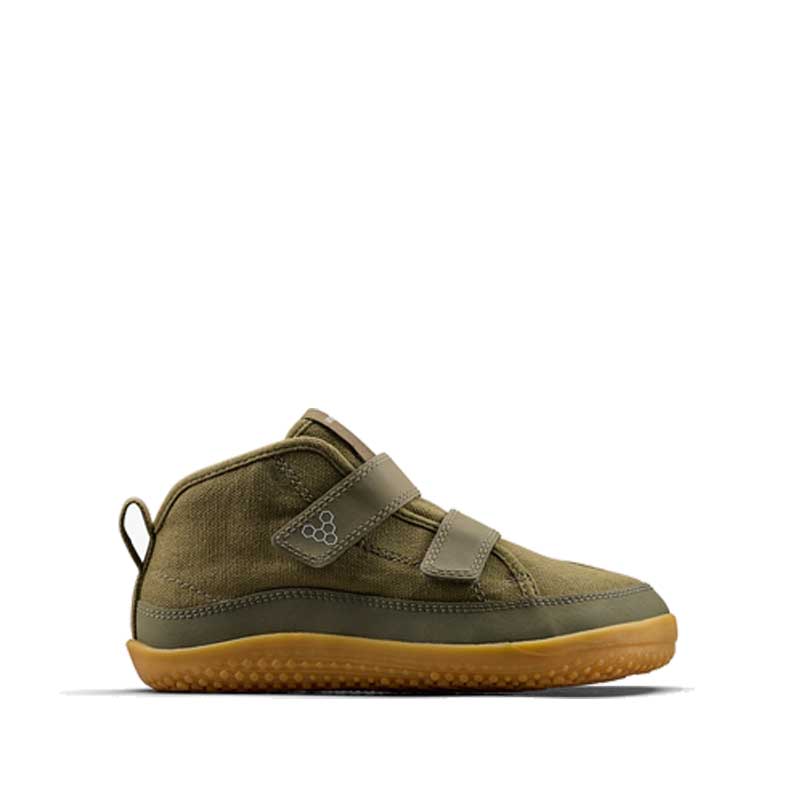 Vivobarefoot Kids Boot Gobi Utility - Olive, outer side view.