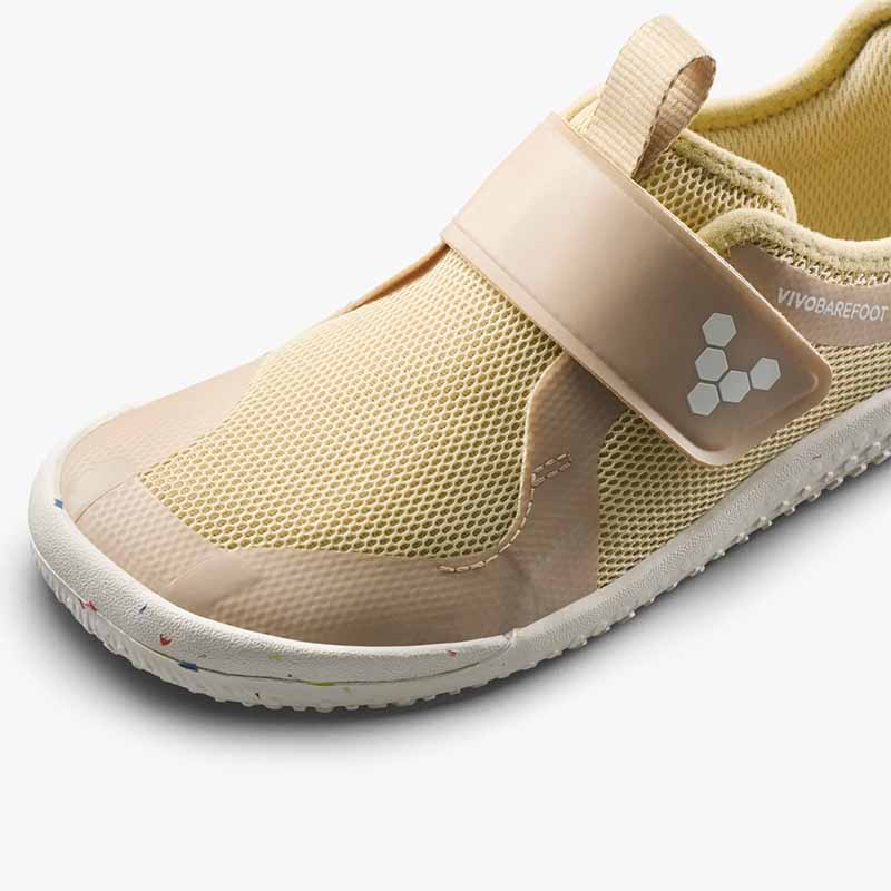 Vivobarefoot Kids Trainer Primus Sport IV - Stone, close up of toe box.