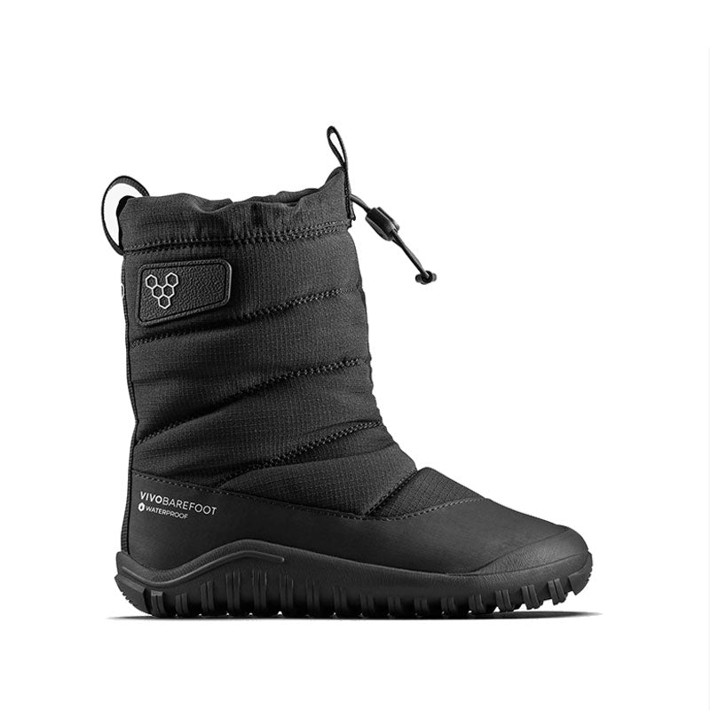 Vivobarefoot Kids Tracker Boot AT - Obsidian, outer side view.
