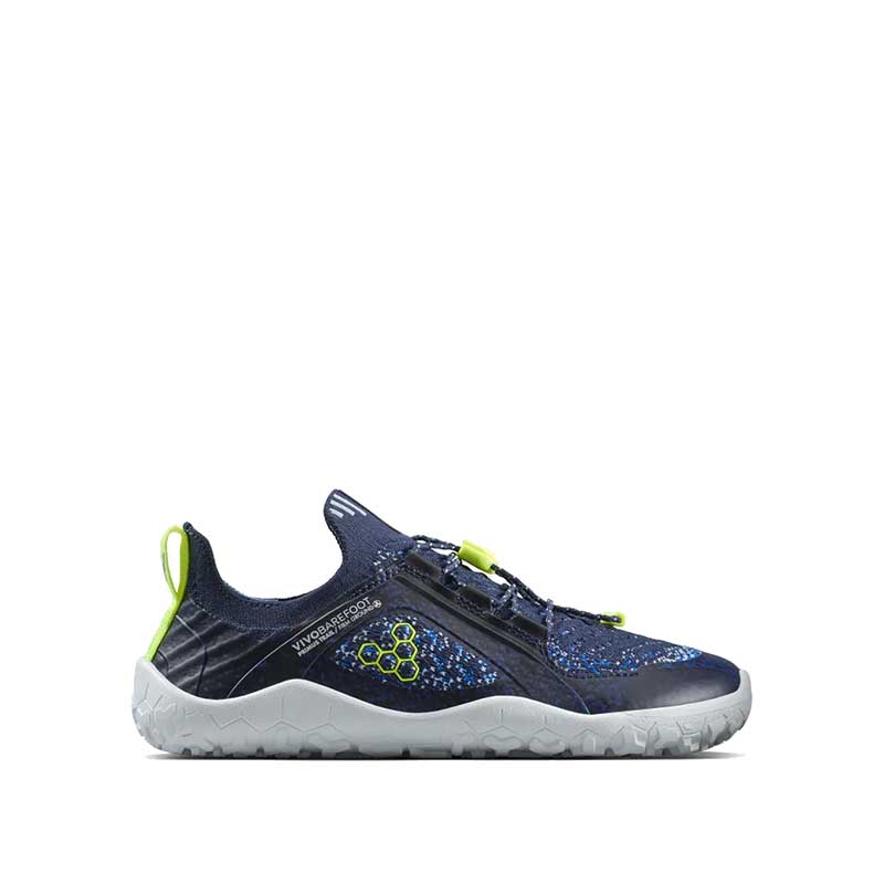 Vivobarefoot Kids Trainer Primus Trail Knit - Night Sky, outer side view.