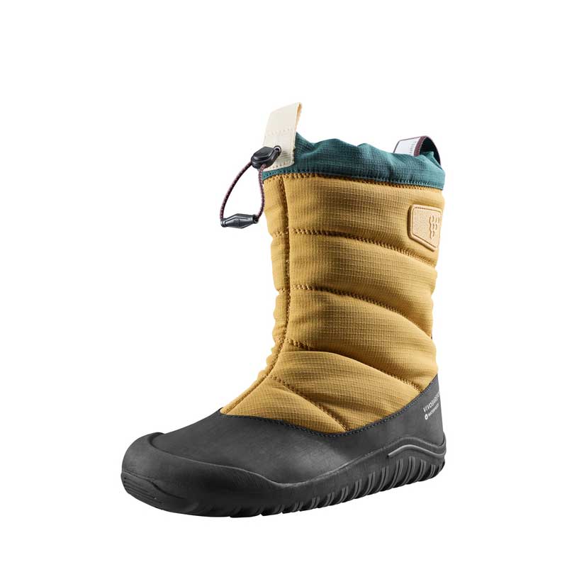 Vivobarefoot Kids Boot Tracker AT - Wood, angled view showing outer side and front of left boot.