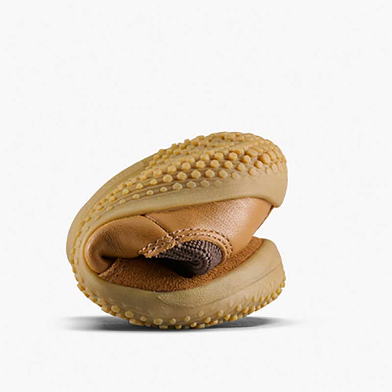 Vivobarefoot Toddler Chelsea Boot Gobi - Acorn, curled up.