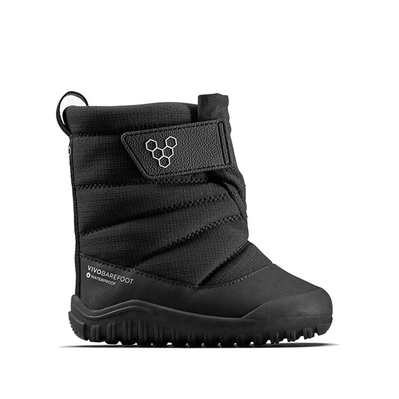 Vivobarefoot Toddler Boot Tracker AT - Obsidian, outer side view.