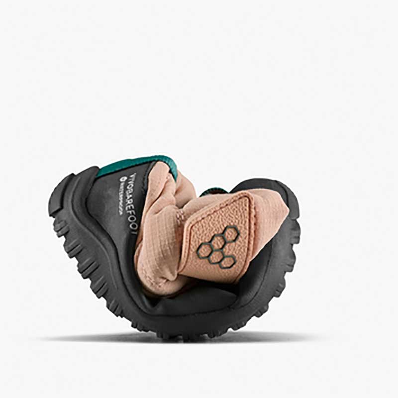Vivobarefoot Toddler Boot Tracker AT - Clay, curled up.
