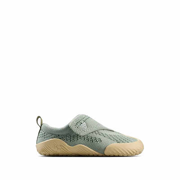 Vivobarefoot Toddler Shoe Motus Knit - Glacial Green, outer side view.