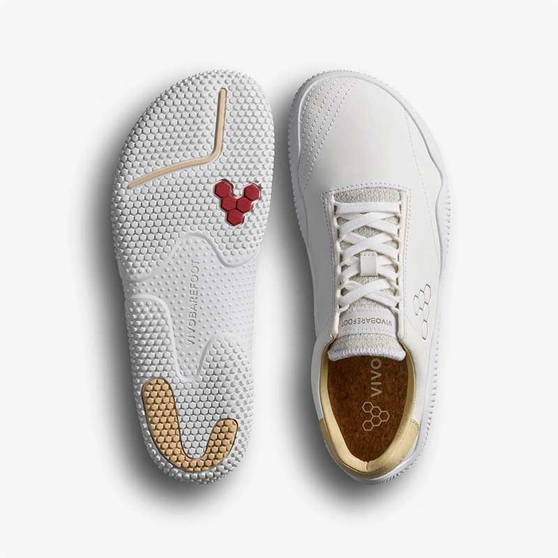 Vivobarefoot Women's Motus Studio Leather Trainers - Bright White