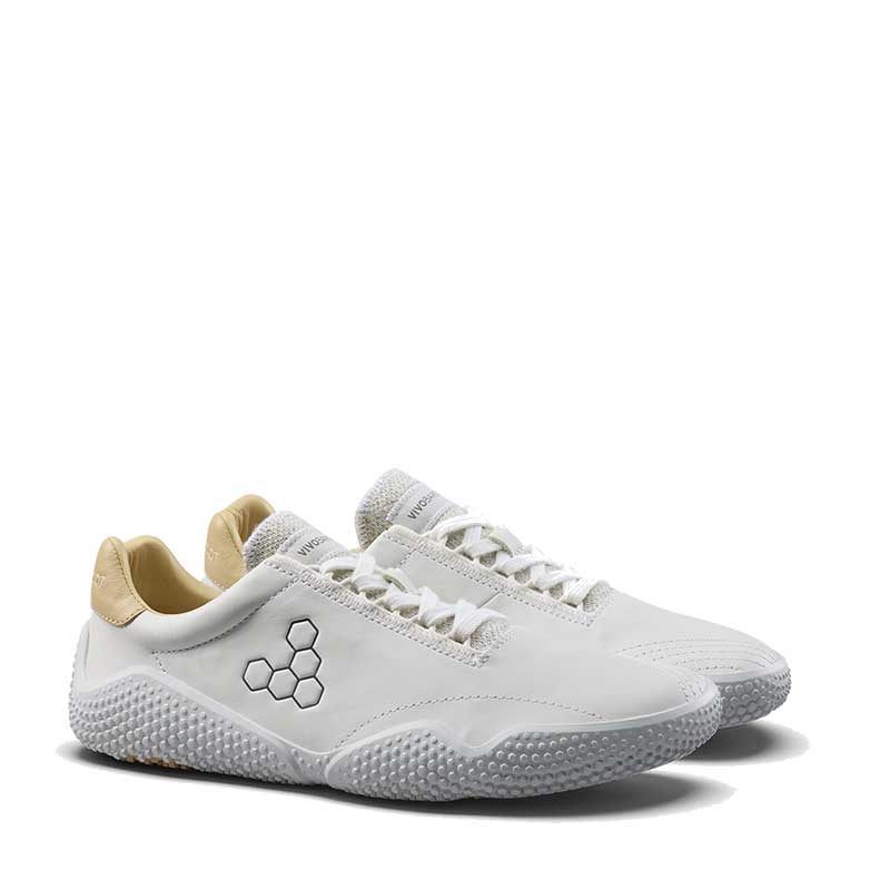 Vivobarefoot Women's Motus Studio Leather Trainers - Bright White