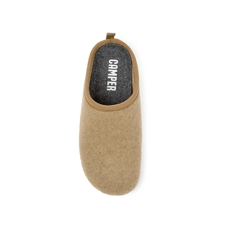 Camper Women's Wabi Slipper - Brown, top view.