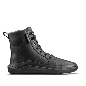 Vivobarefoot Women's Warmlined Boot Gobi - Obsidian, outer side view.