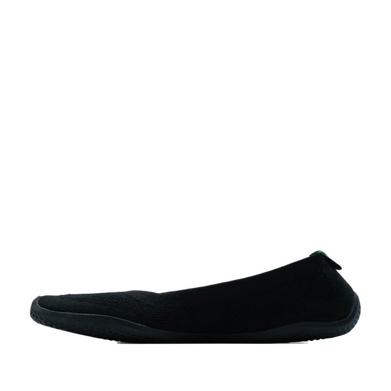 Vivobarefoot Women's Ballerina Shoe Asana Yin Knit - Obsidian, inner side view.