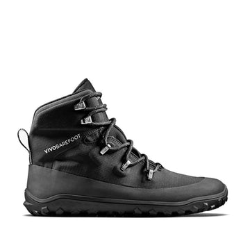 Vivobarefoot Women's Hiking Boot Tracker Textile AT - Obsidian, outer side view.