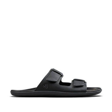 Vivobarefoot Women's Sandal Sensus Yin Slide - Obsidian, outer side view.