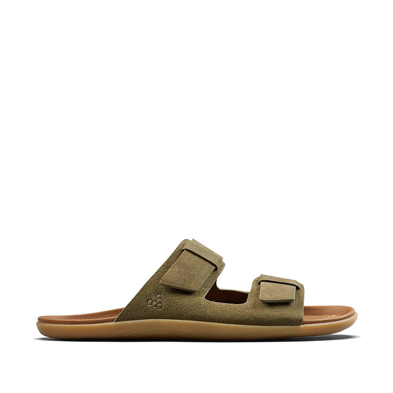 Vivobarefoot Women's Sandal Sensus Yin - Olive, outer side view.