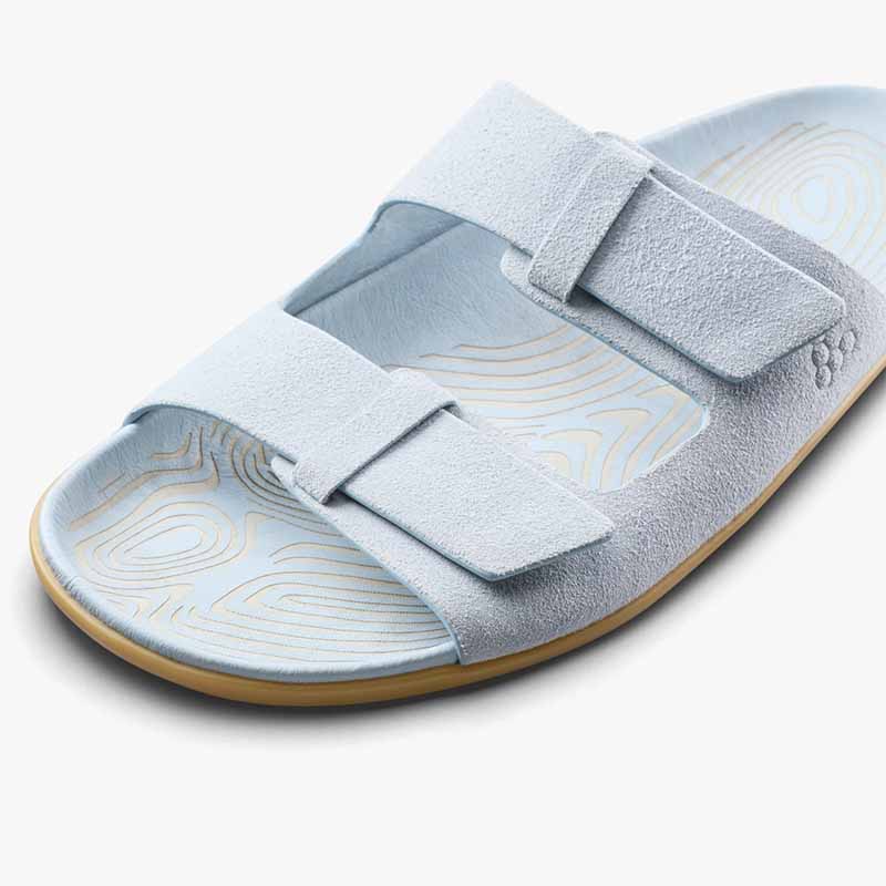 Vivobarefoot Women's Sandal Sensus Yin Slide - Skyway, angled view showing the straps.