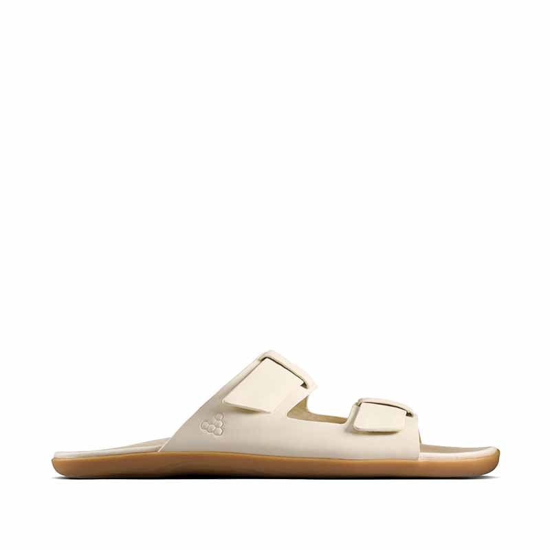 Vivobarefoot Women's Sandal Sensus Yin Slide - Sand, outer side view.