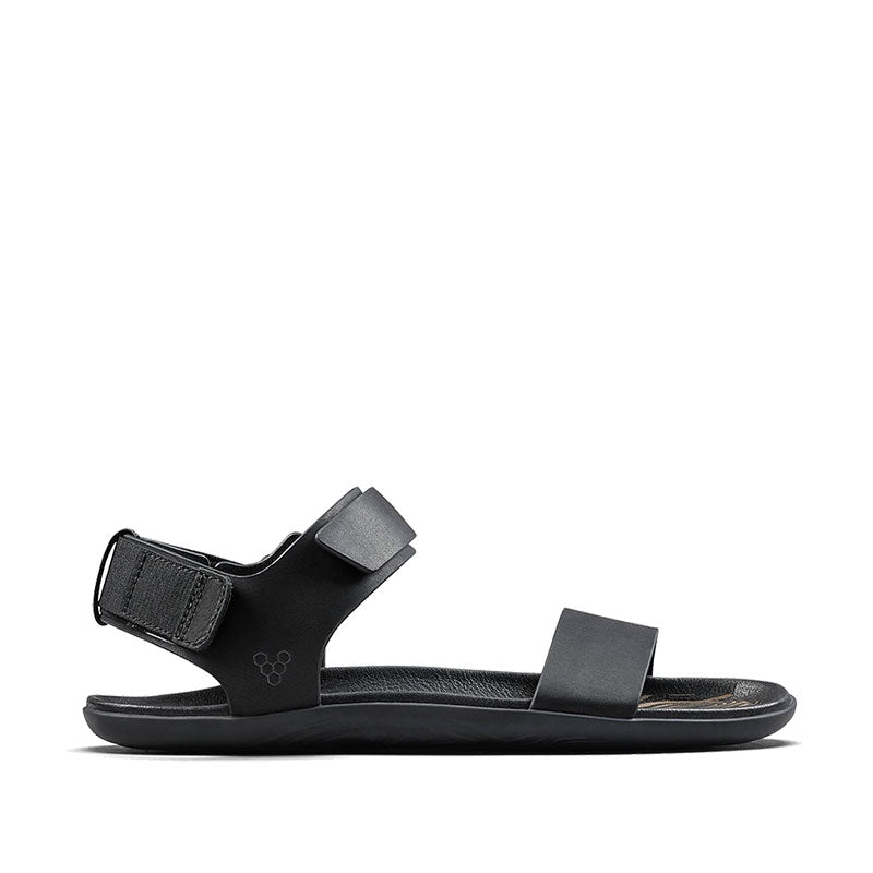 Vivobarefoot Women's Sandal Sensus Yin - Obsidian, outer side view.