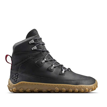 Vivobarefoot Women's Walking Boot Tracker Leather AT II - Obsidian, outer side view.