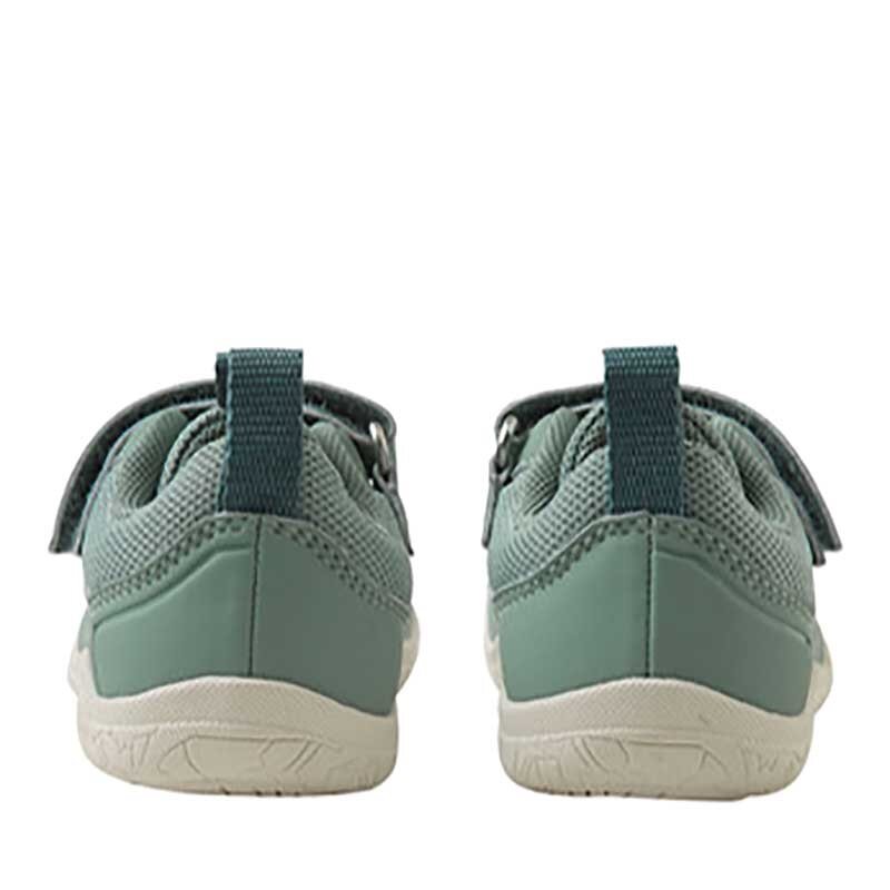 Pair of Reima Kids Trainers Telmin - Stone Green, rear view.