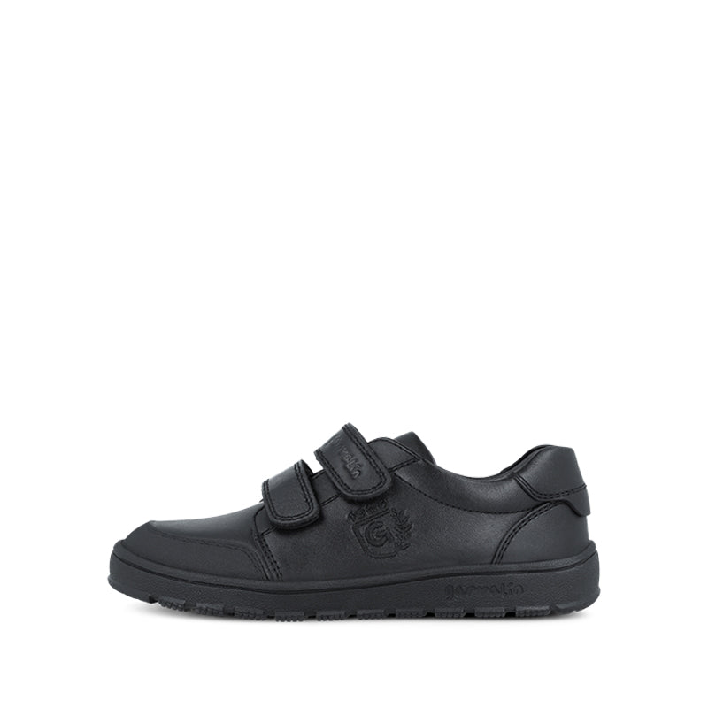 Garvalin Barefoot School Shoe - Black, outer side view of left shoe.