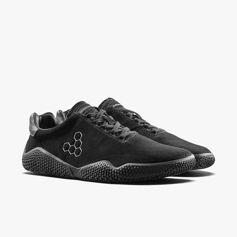 Vivobarefoot Men's Motus Studio Leather Trainers - Obsidian