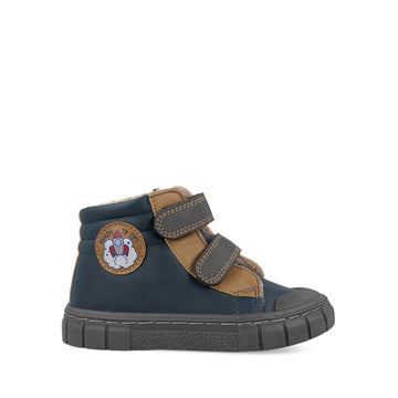 Garvalin Kids Barefoot Boot - Navy, outer side view.