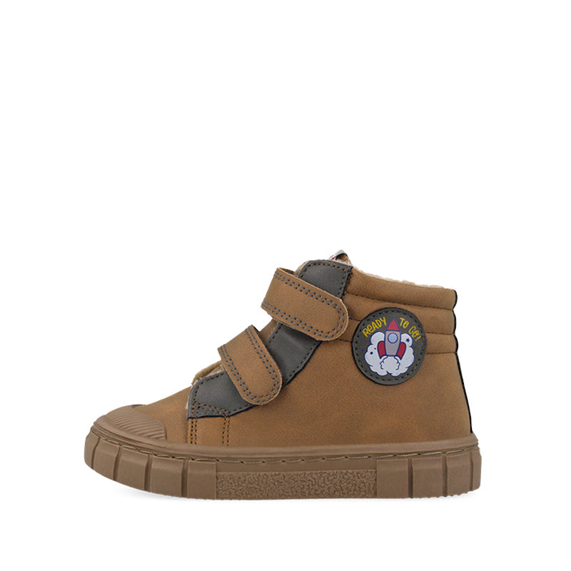 Garvalin Kids Barefoot Boot - Brown, outer side view of left boot.