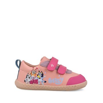 Garvalin x Bluey Kids Barefoot First Shoe - Pink, outer side view.