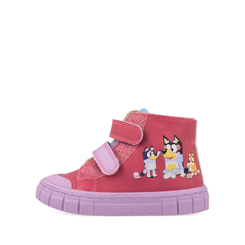 Garvalin x Bluey Kids Barefoot Boot - Fuchsia, outer side view of left boot.