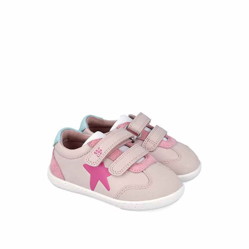Garvalin Barefoot First Shoes - Pink Star