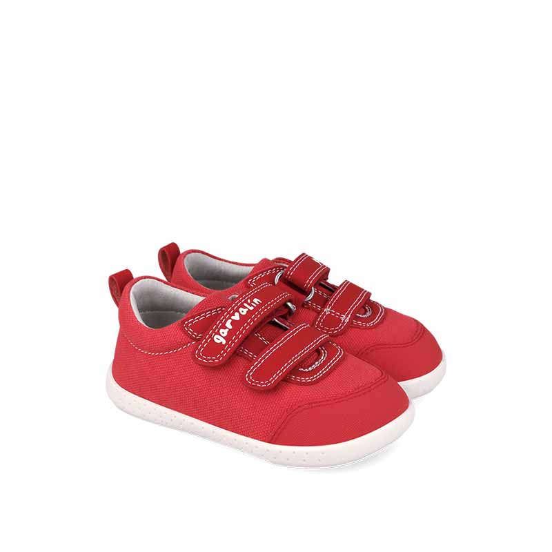Garvalin Barefoot First Shoes - Red Canvas