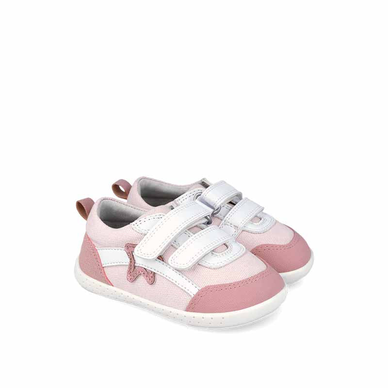 Garvalin Barefoot First Shoes - Pink Canvas