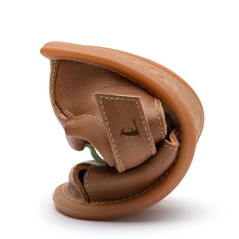 Tip Toey Joey Toddler Sandal Parky - Whisky, scrunched up.