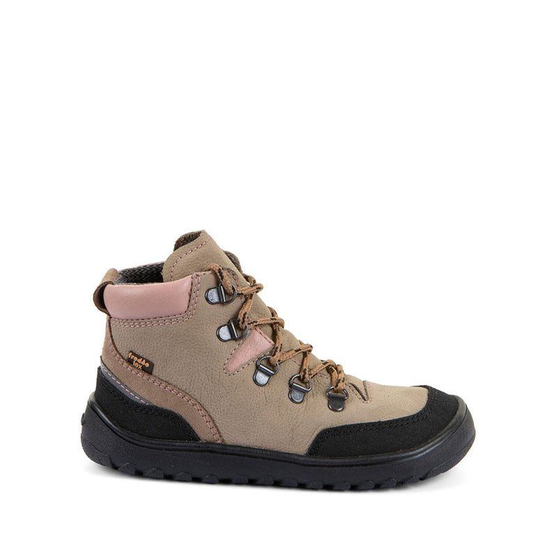 Froddo Barefoot Waterproof Up Trail Boot - Beige, outer side view.