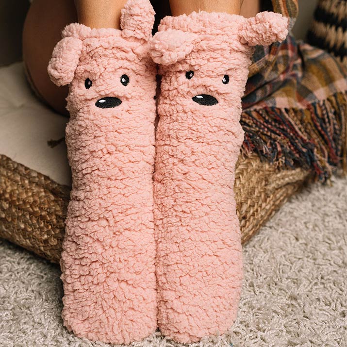 Cozy Sole Adult and Kids Slipper Socks - Blush