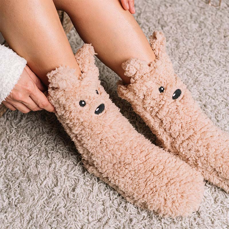 Cozy Sole Adult and Kids Slipper Socks - Teddy