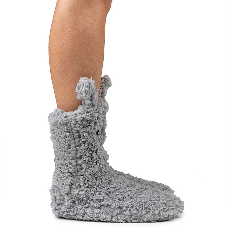 Cozy Sole Adult and Kids Slipper Socks - Grey, another side view.