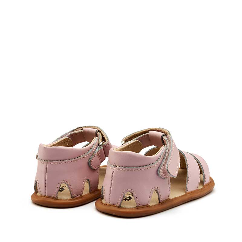 Pair of Old Soles Waves Sandals - Chalk Pink, angled view showing outer side and rear.