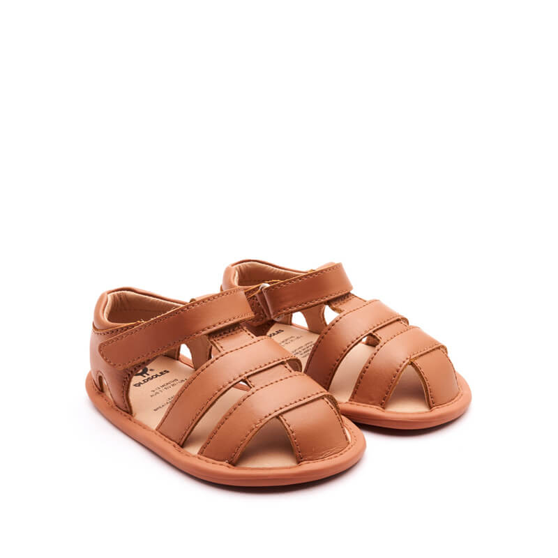 Pair of Old Soles Waves Sandals - Tan, angled view showing outer side and front.
