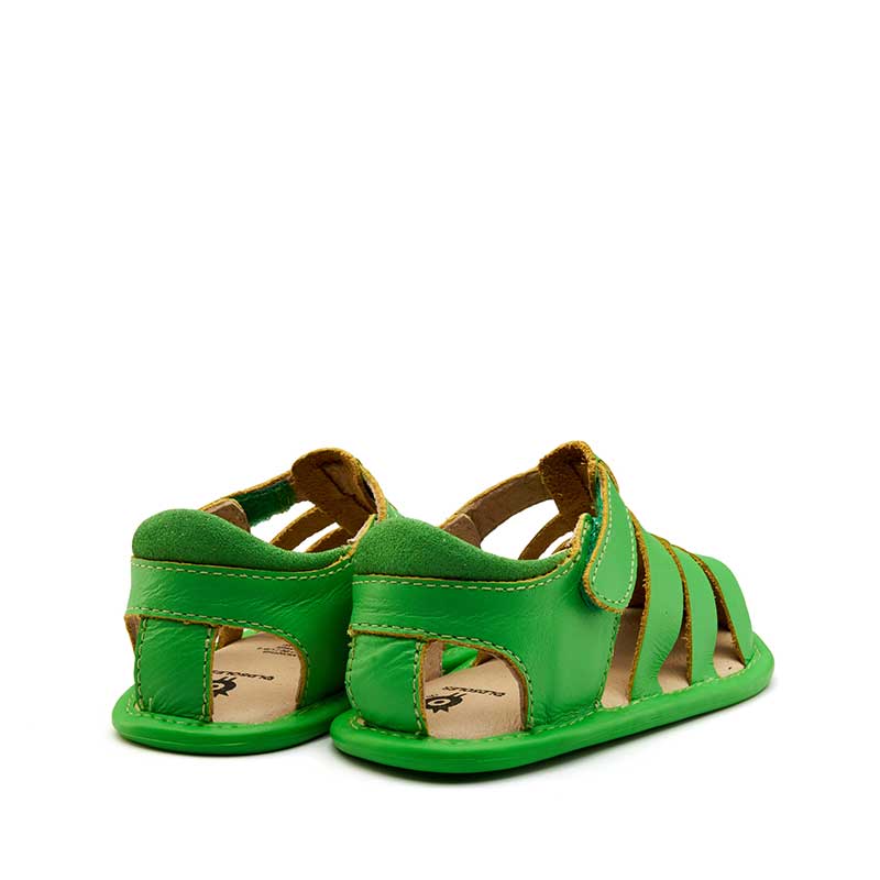 Pair of Old Soles Splash Away Sandals - Apple Green, angled view showing outer side and rear.