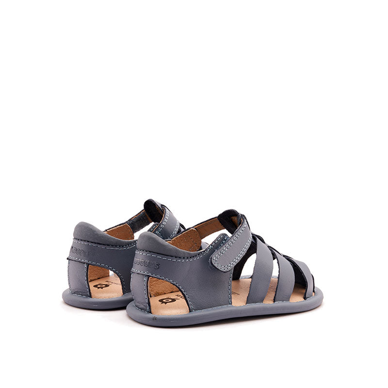 Pair of Old Soles Splash Away Sandals - Indigo, angled showing outer side and rear.
