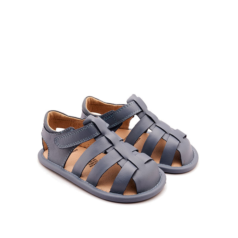 Pair of Old Soles Splash Away Sandals - Indigo, angled view showing outer side and front.