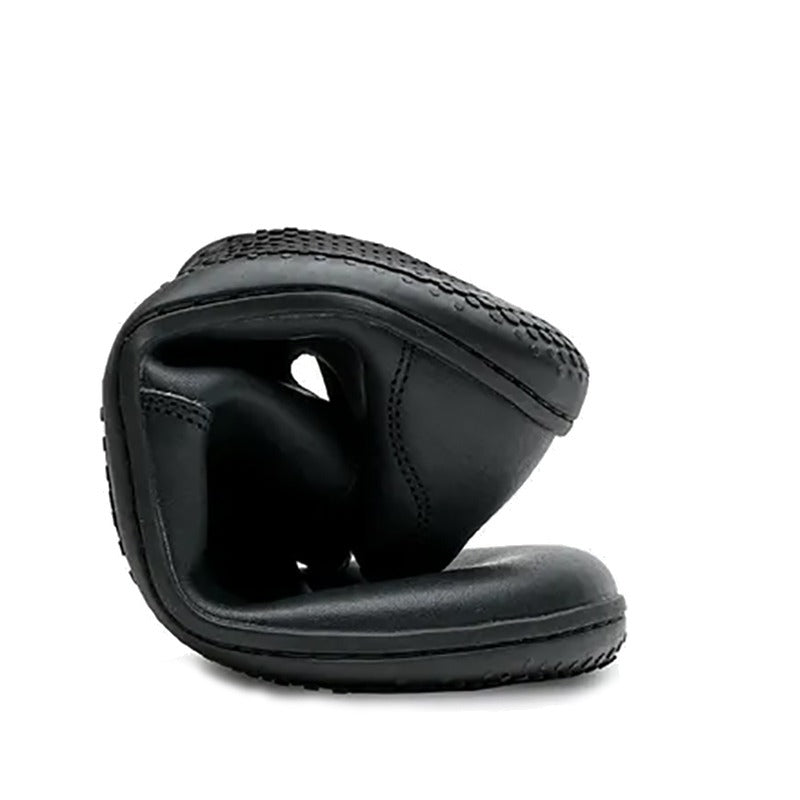 Vivobarefoot Women's Dress Shoe Ra - Obsidian, curled up.