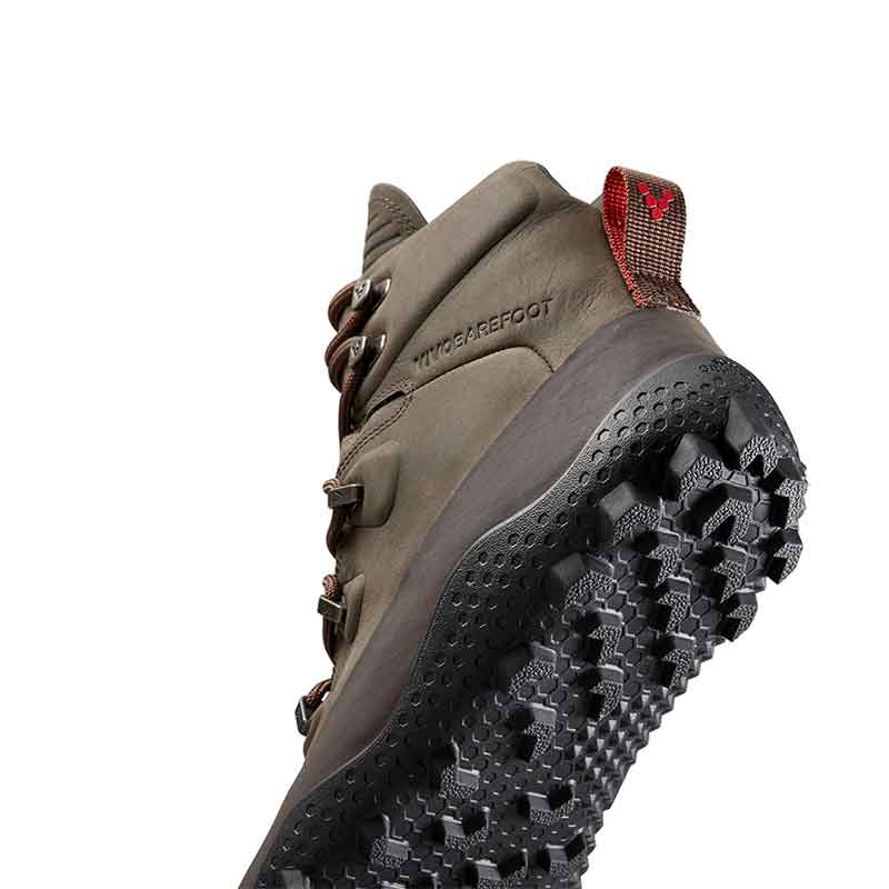 Vivobarefoot Men's Boot Tracker Winter SG - Bracken, angled view showing the sole.