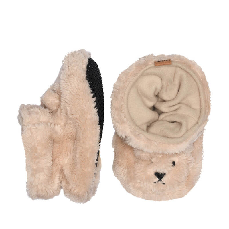 MP Denmark Fluffy Bear Slippers - Mojave Desert, side and top view.