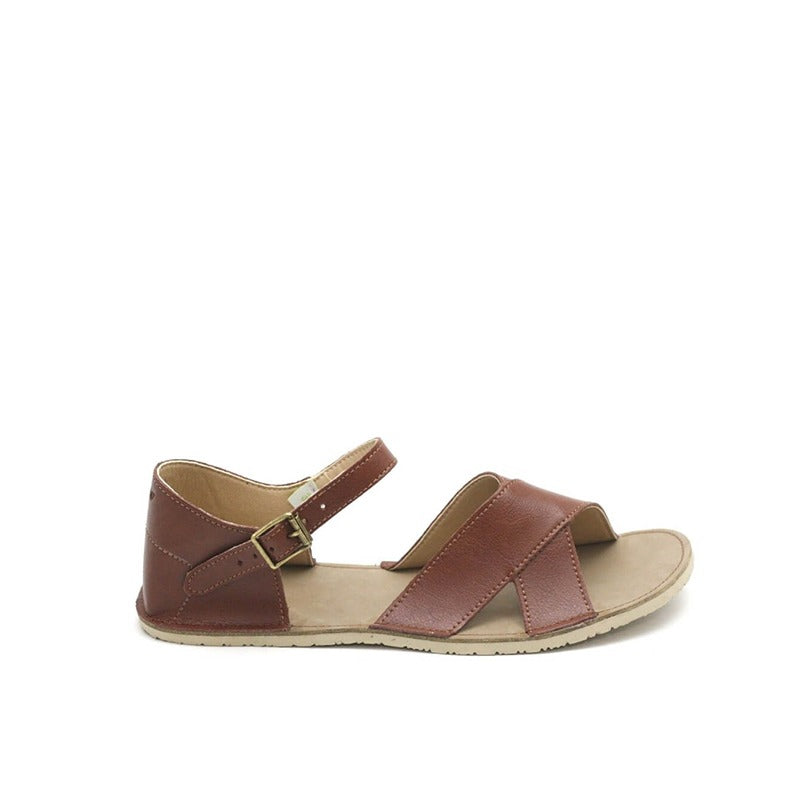 Zeazoo Women's Vegan Sandal Symphony - Brown, outer side view.