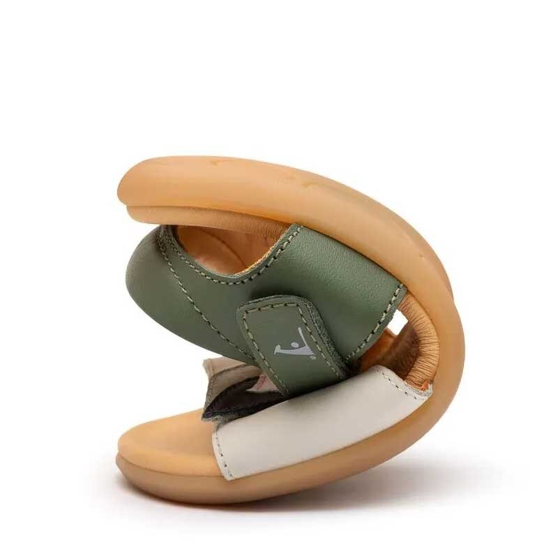 Tip Toey Joey Kids Sandal Toucan - Green, folded up.