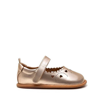Tip Toey Joey Toddler Mary Jane Shoe Sweetheart - Metallic Salmon, outer side view.